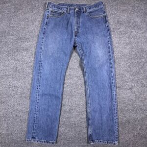 Levis 505 Regular Fit Straight Leg Mens Blue Denim Jeans W36 L32 Medium Wash